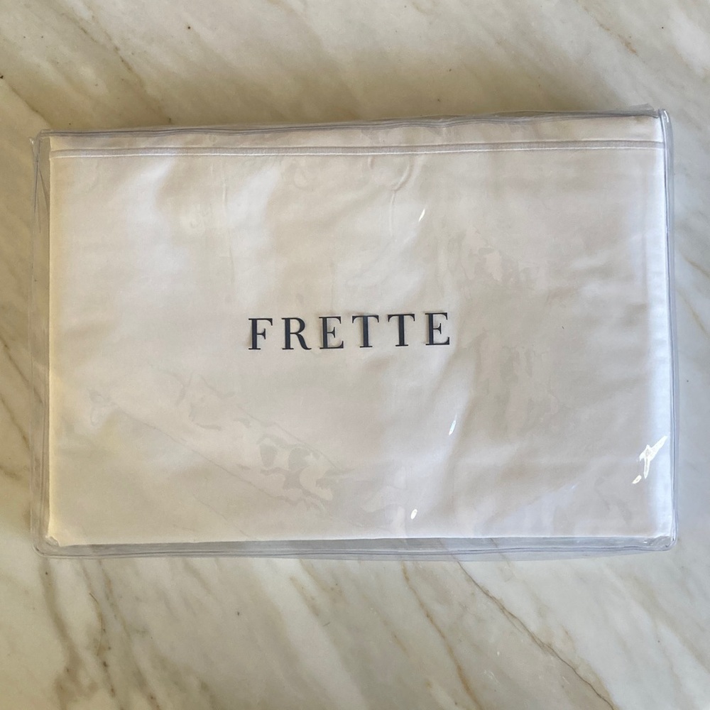 Frette 1 Bourdon queen duvet cover ivory/ivory NEW